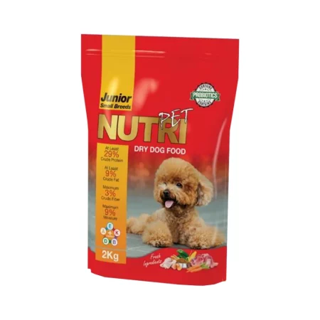 ذای خشک پروبیوتیک سگ نوتری پت مدل Junior Small Breeds وزن 2 کیلوگرم